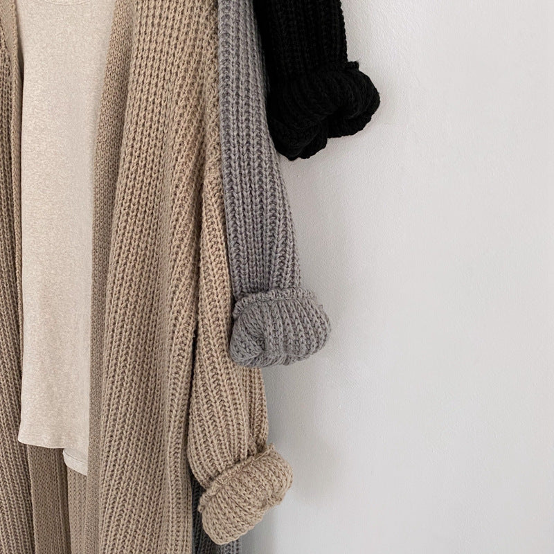 Damen Oversized Strickcardigan mit tiefen Raglanärmeln Sovae