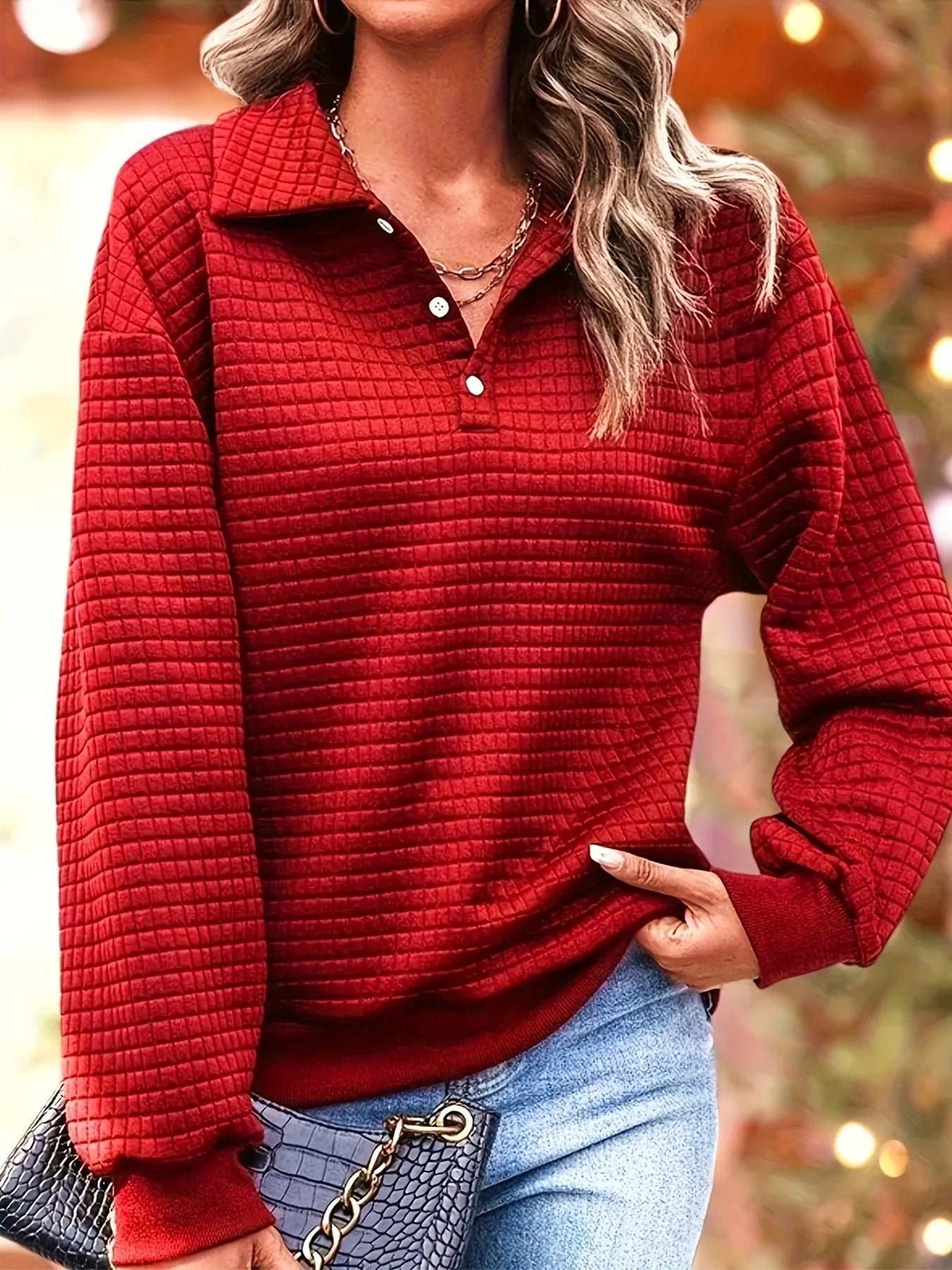 Damen lässiger Pullover mit strukturiertem Stoff Sovae