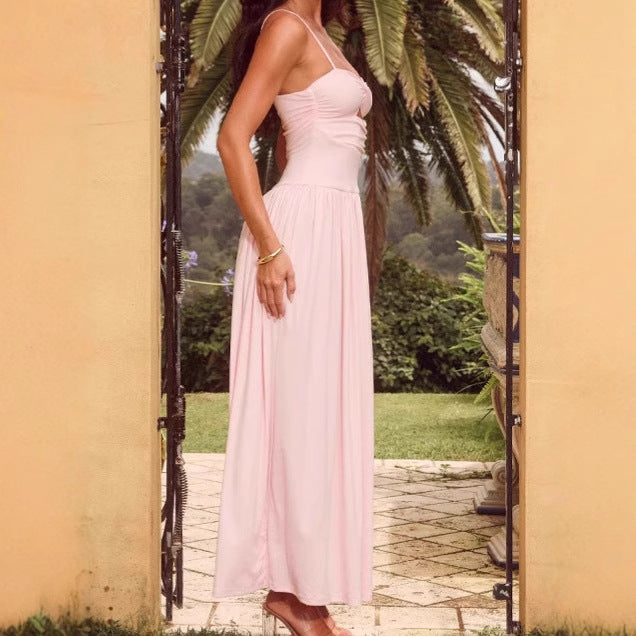 Damen Maxikleid mit tiefem V-Ausschnitt und raffiniertem Cut-Out Sovae
