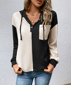 Damen lässiger Hoodie mit Kontrast-Details und Kapuze Sovae