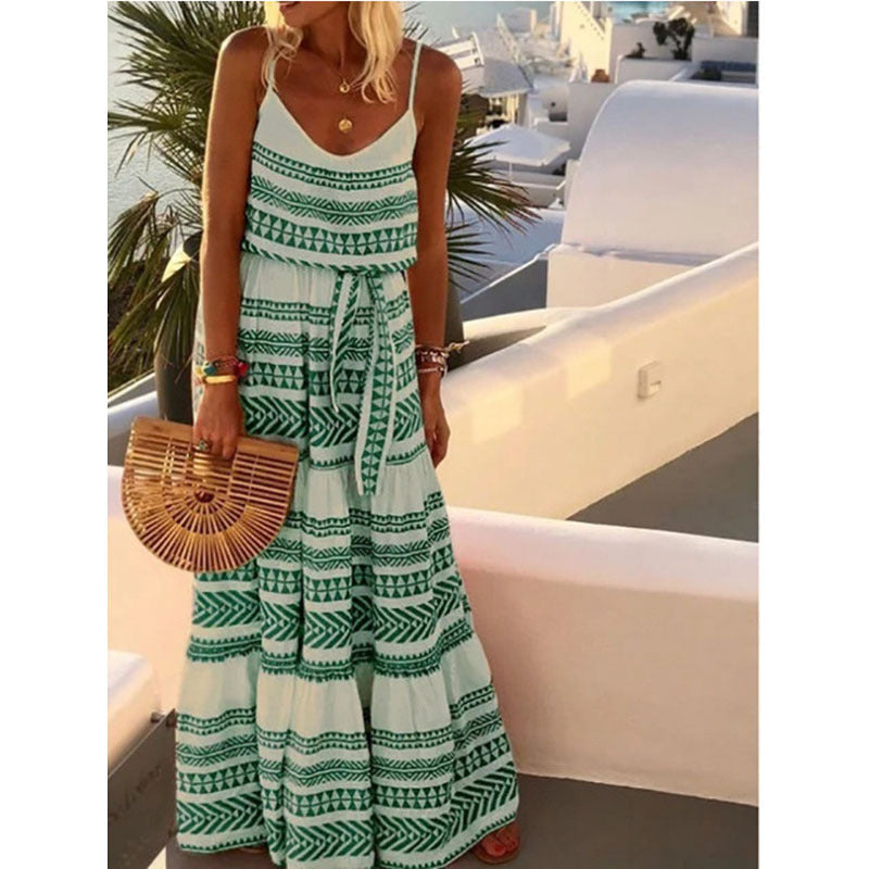 Damen Maxi-Strandkleid mit trendigem Mustermix Sovae