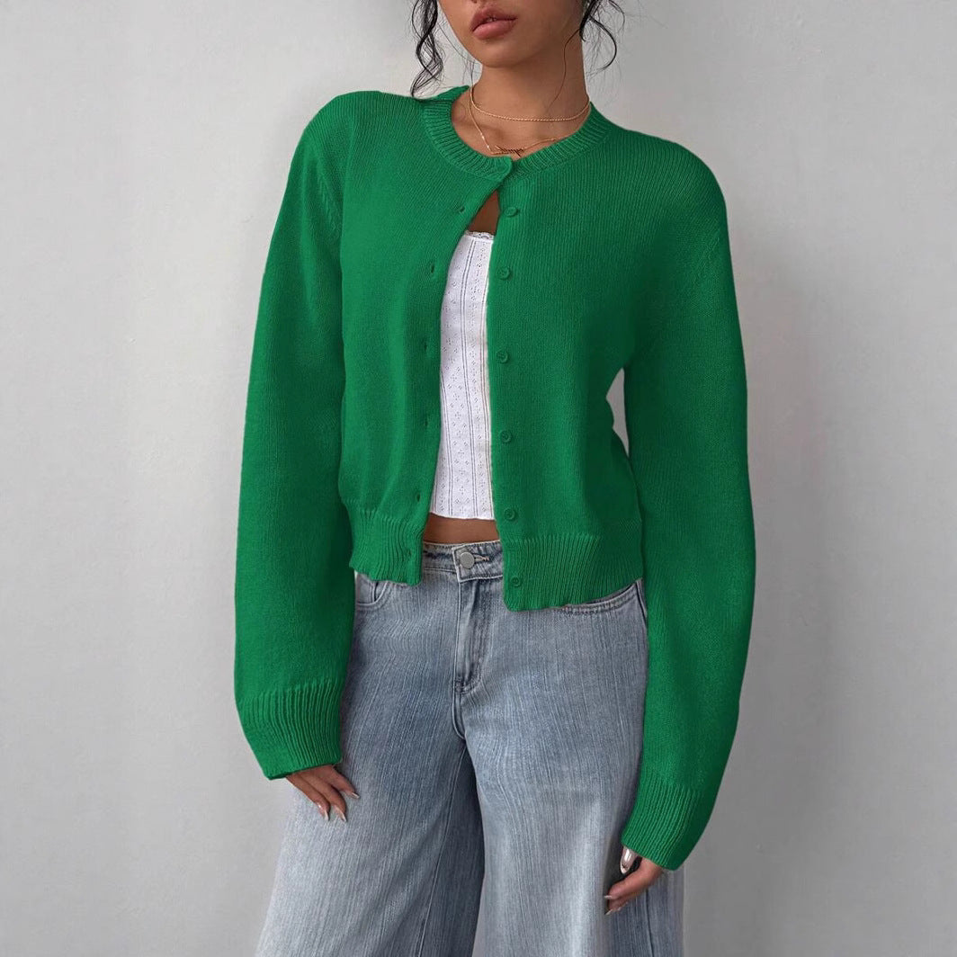 Damen lässige Strickjacke mit Knöpfen Sovae
