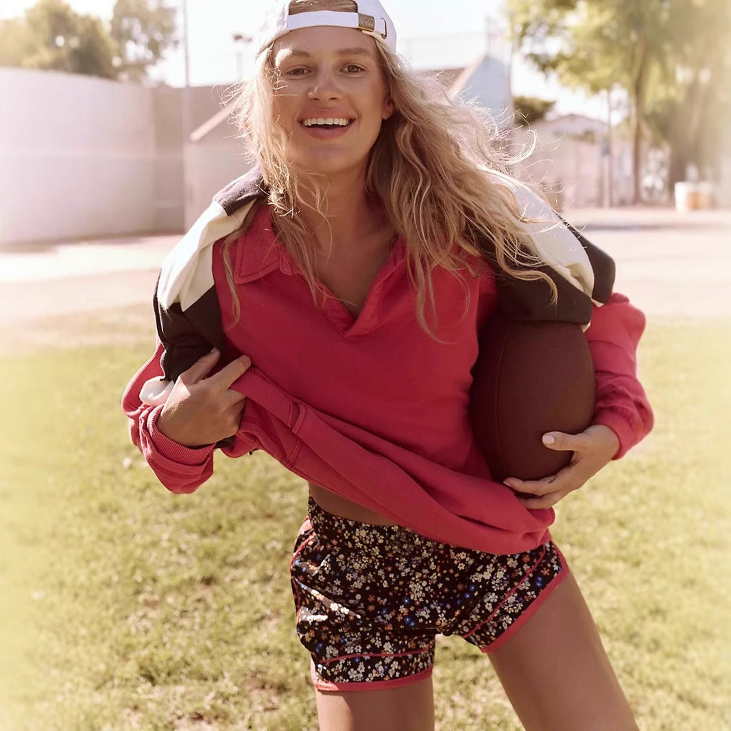 Damen Sportliche Atemberaubende Shorts Sovae