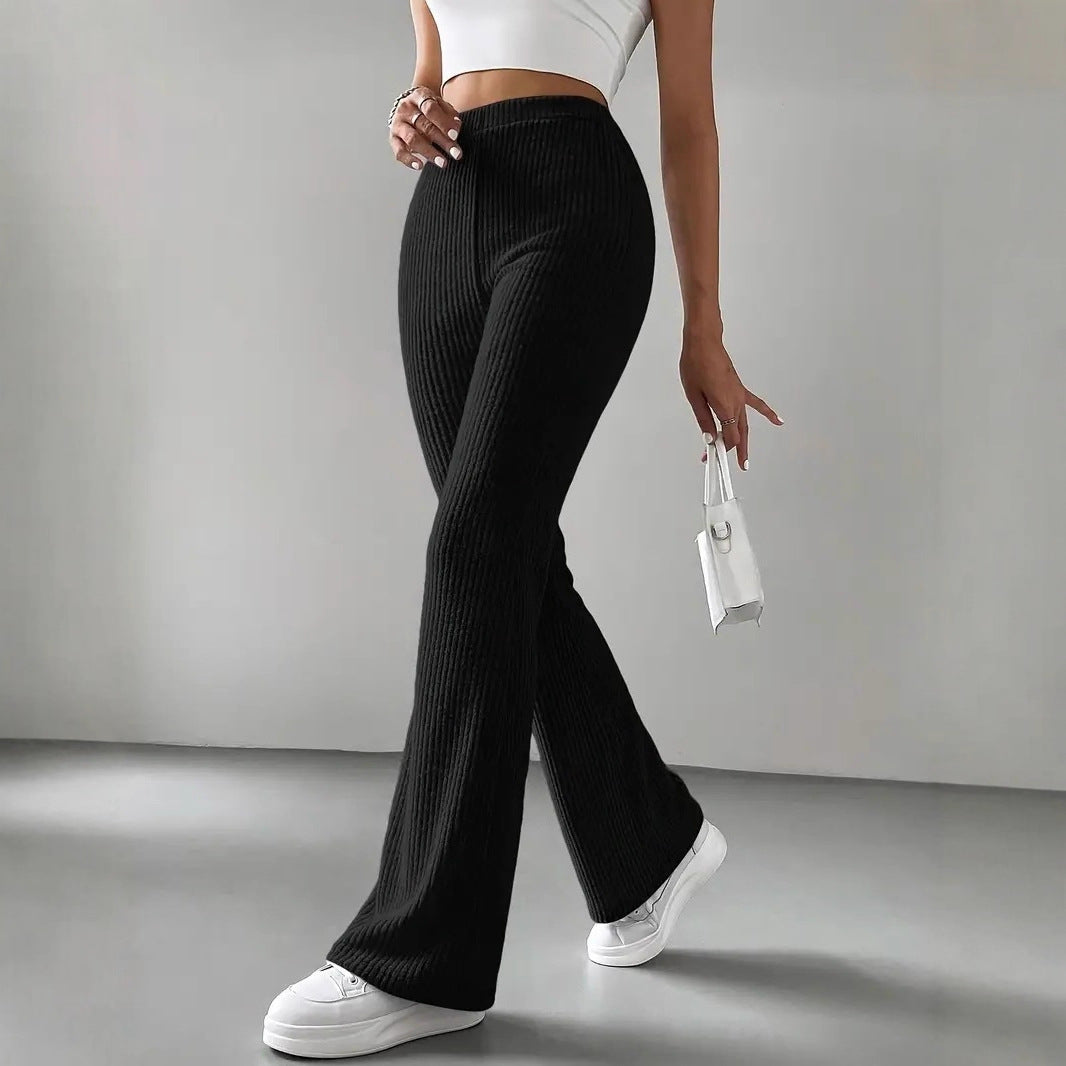 Damen Hochwertige Flared Strickhose Sovae
