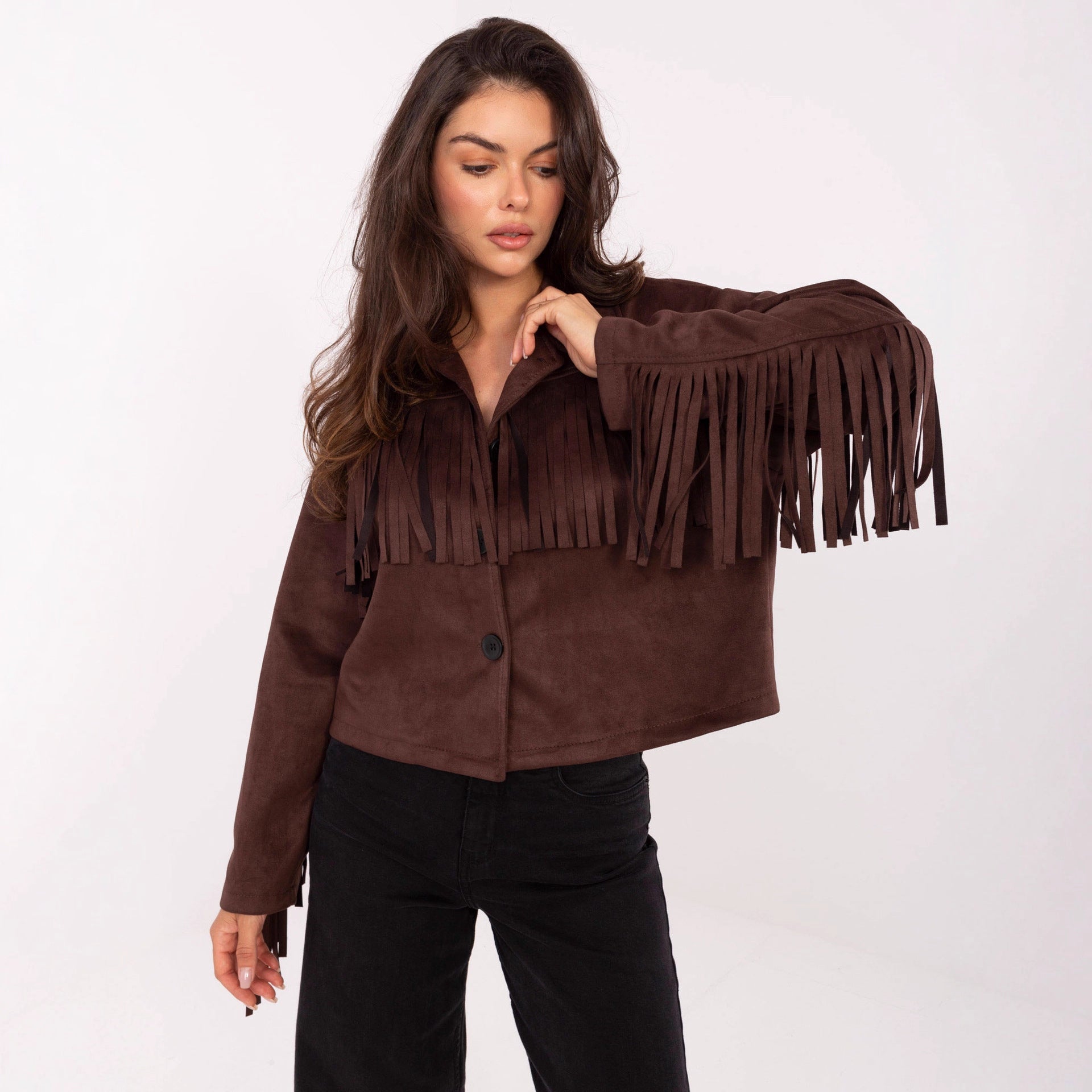 Damen Fransenjacke Sovae