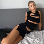 Damen figurbetontes Minikleid mit Cut-Out-Details Sovae