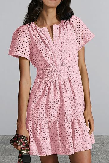 Damen Sommerliches Kurzkleid mit Stickerei Sovae
