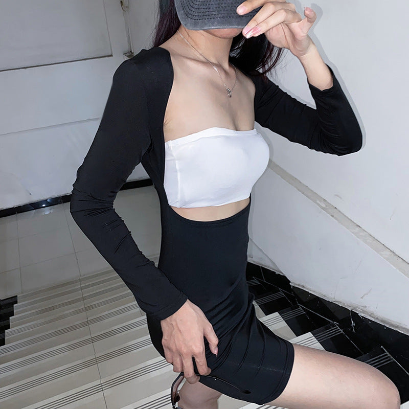 Damen figurbetontes Langarmkleid mit elegantem Schnitt Sovae