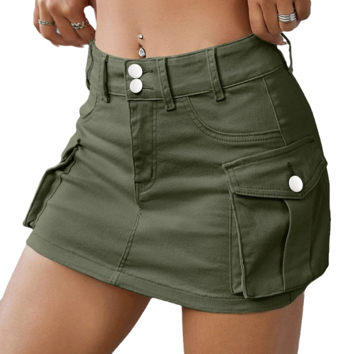 Damen modischer Minirock mit seitlichen Taschen Sovae