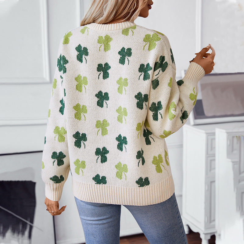 Damen gemusterter Pullover Sovae