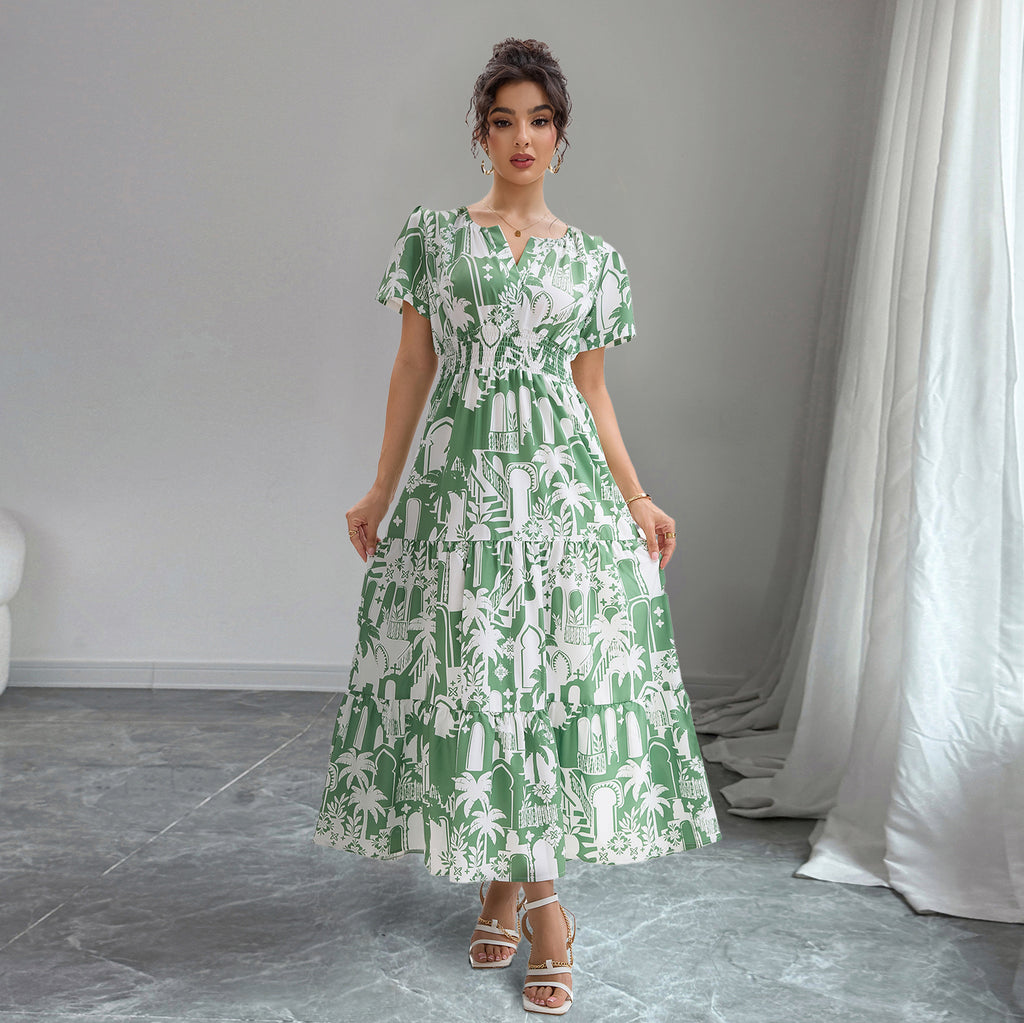 Damen Maxikleid mit tierischem und botanischem Print Sovae