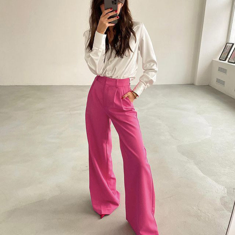 Damen Weite Palazzo-Hose mit eleganter Taillierung und modischem Schnitt Sovae