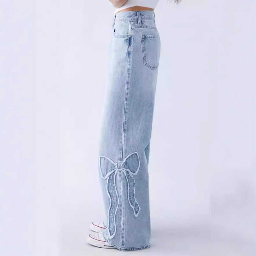 Damen Relaxed Fit Jeans mit modischen Rissen Sovae