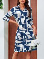 Damen Hemdkleid mit grafischem Muster Sovae