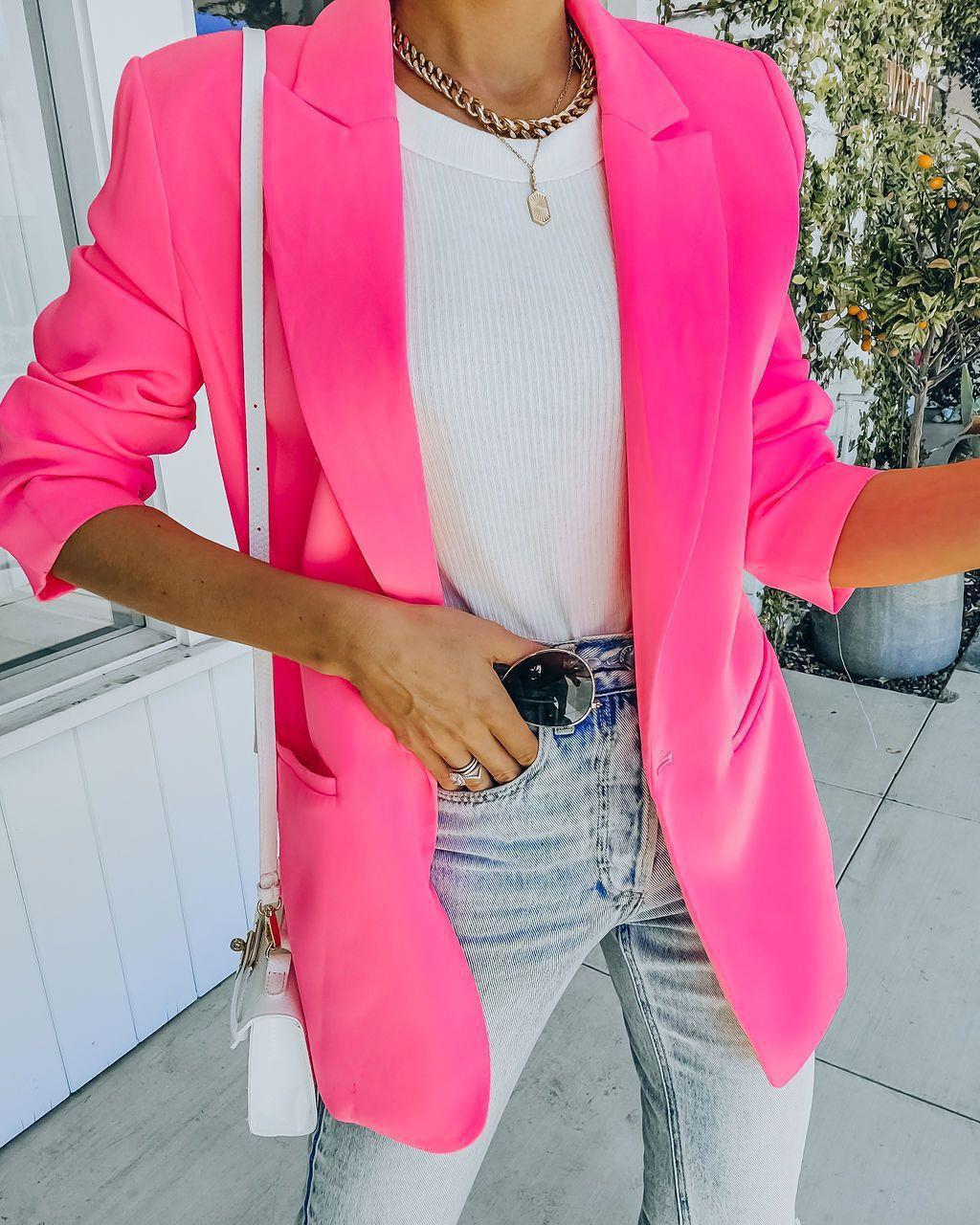 Damen Modischer Oversized Blazer mit strukturiertem Design und praktischen Taschen Sovae