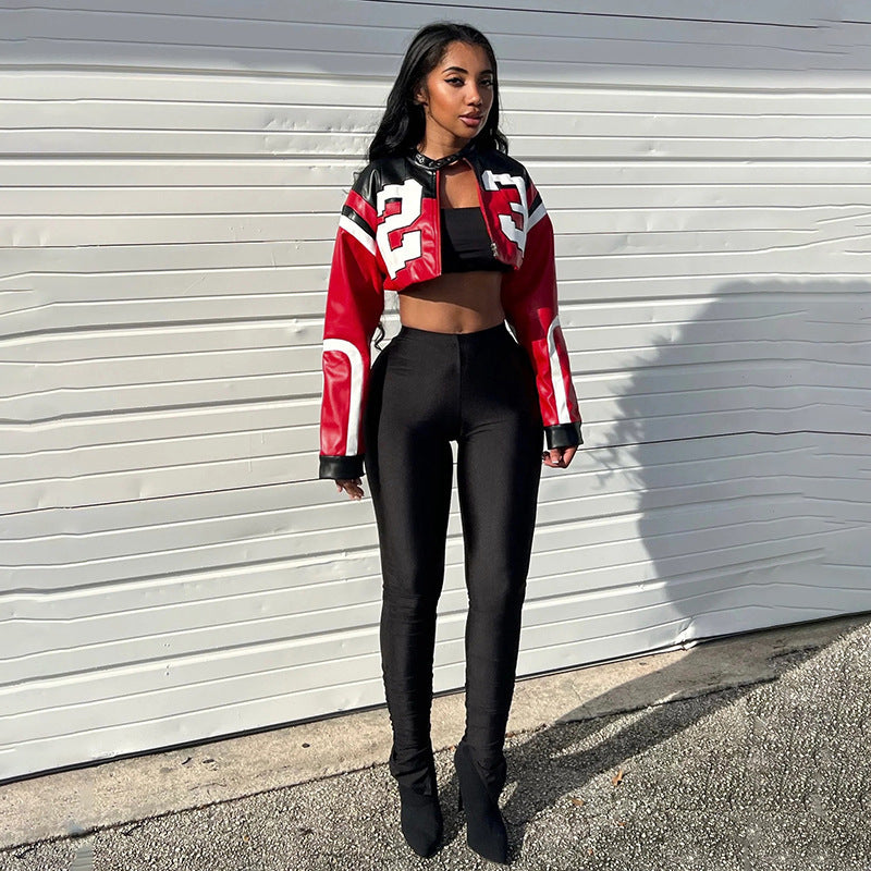 Damen Trendige cropped Jacke Sovae