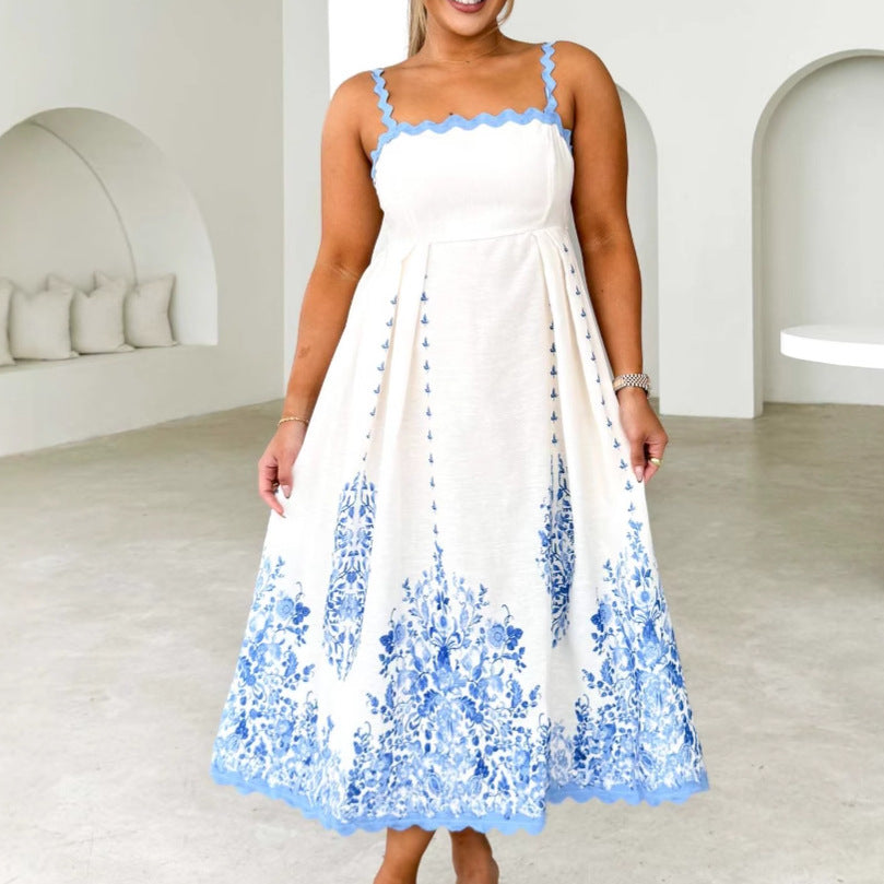 Damen elegantes Midikleid mit floralen Akzenten Sovae