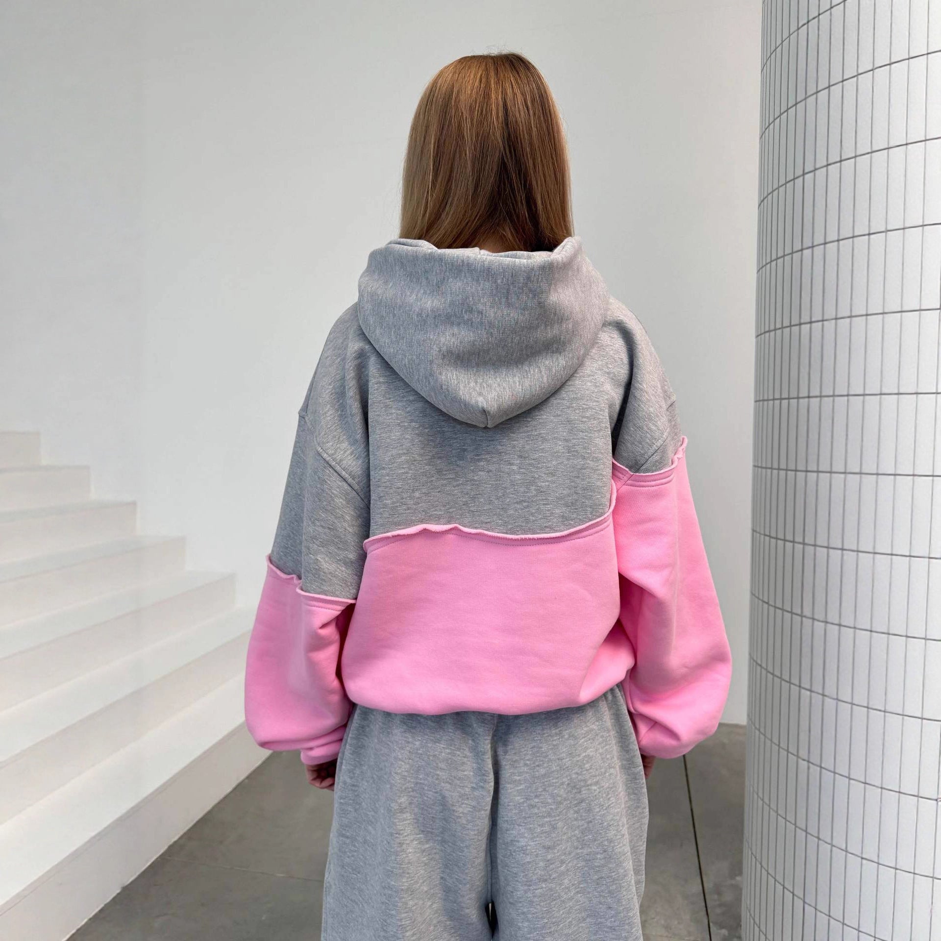 Damen sportliches Freizeit-Loungewear-Set mit kontrastierenden Einsätzen Sovae