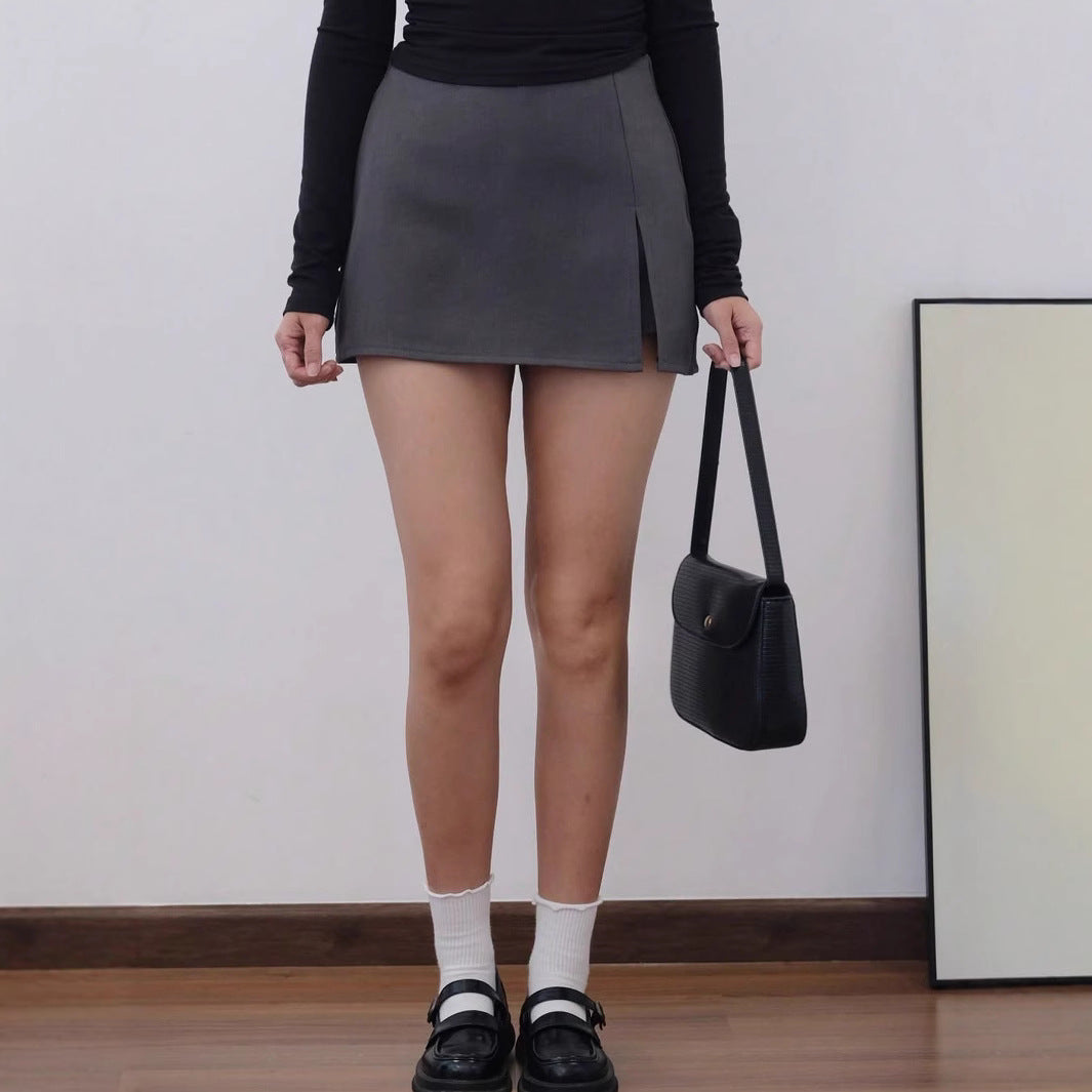 Damen modischer Minirock mit eleganter Knopfleiste Sovae
