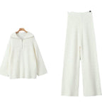 Damen lässiges Strickset mit hohem Kragen und weitem Schnitt Sovae