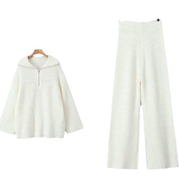 Damen lässiges Strickset mit hohem Kragen und weitem Schnitt Sovae