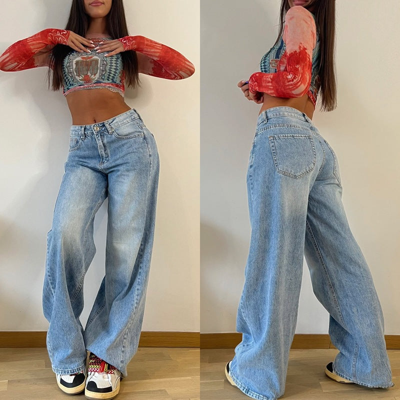Damen Weit geschnittene Jeanshose Sovae