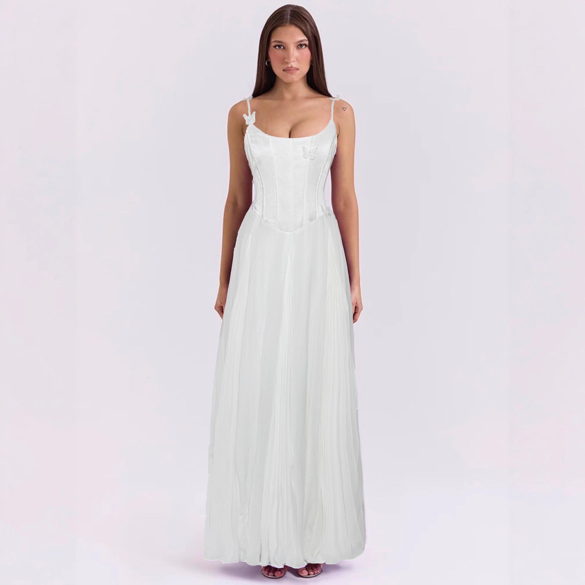 Damen Hochzeitskleid mit raffiniertem Korsett und fließendem Rock Sovae