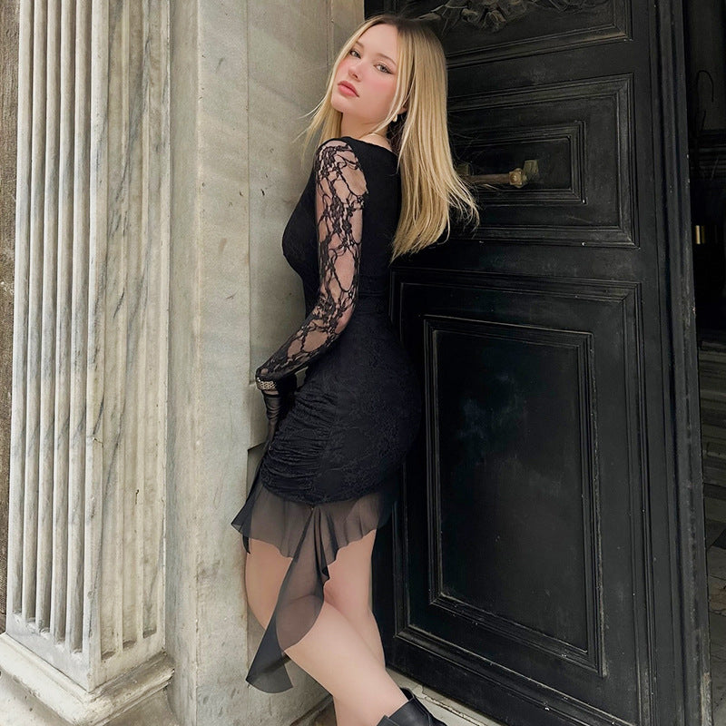 Damen Spitzen-Minikleid Sovae