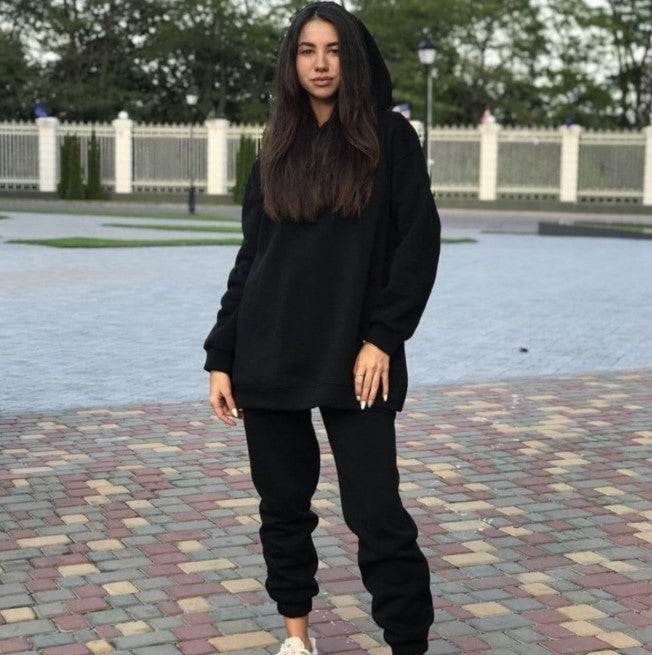 Damen Hoodie- und Jogginghose-Set mit weitem Schnitt Sovae