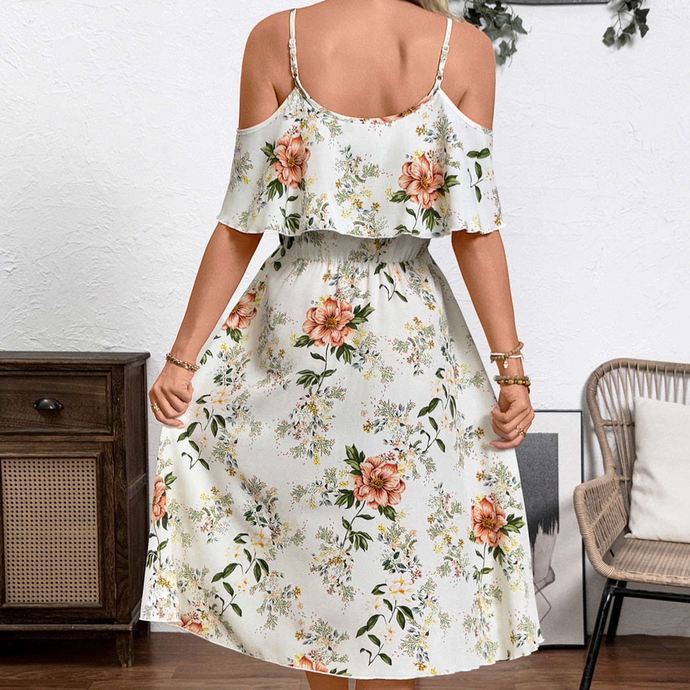 Damen Maxikleid im Ombre-Design mit fließendem Rock und trägerlosem Oberteil Sovae