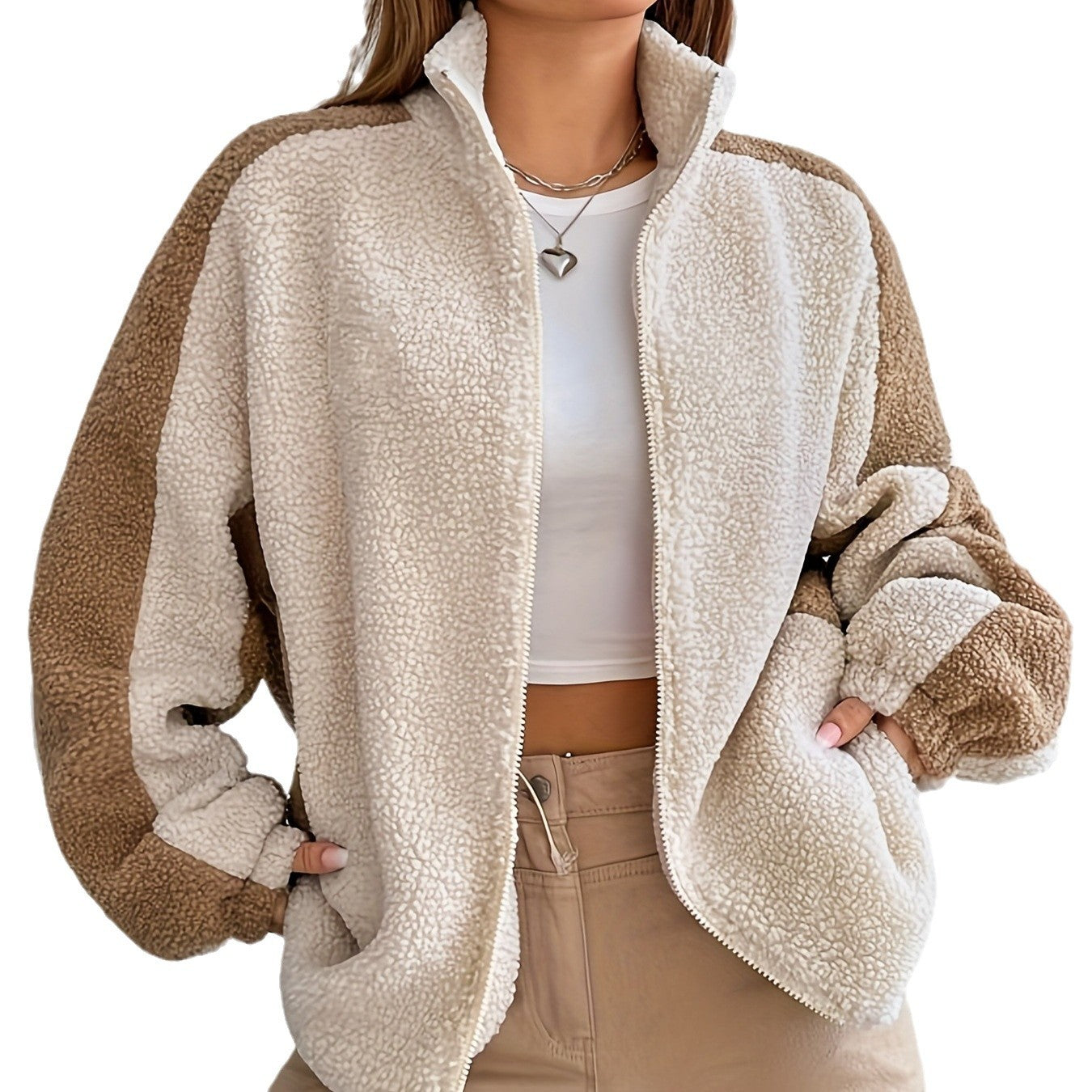 Damen kuschelweiche Fleece Jacke Sovae