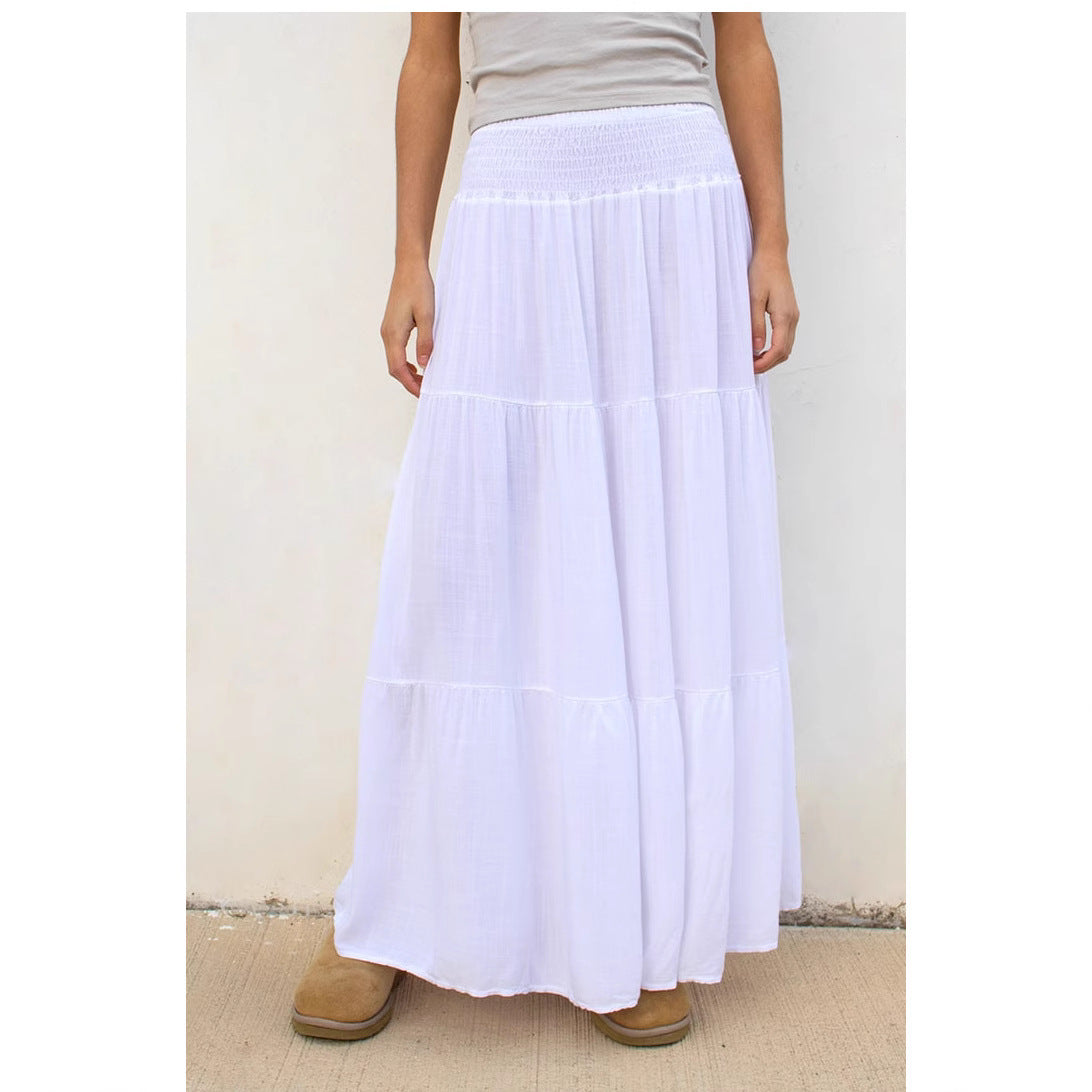 Damen Maxi-Rock mit voluminösem Schnitt und elastischem Bund Sovae