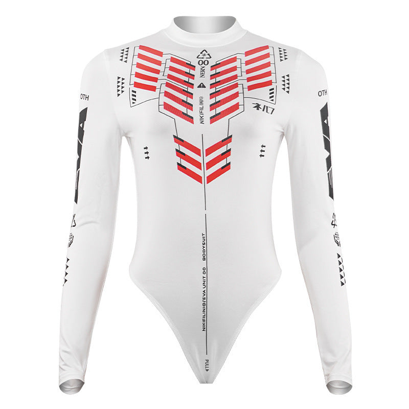 Damen Langärmliger Bodysuit mit grafischem Design Sovae