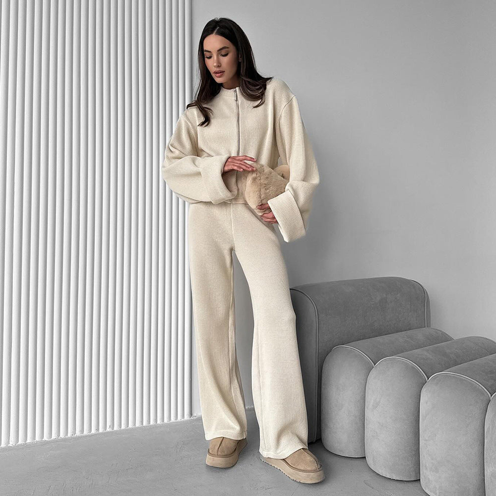 Damen Modisches und bequemes Strick-Ensemble mit weitem Schnitt Sovae