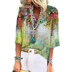 Damen Bluse mit floralem Design und lässigem Schnitt Sovae