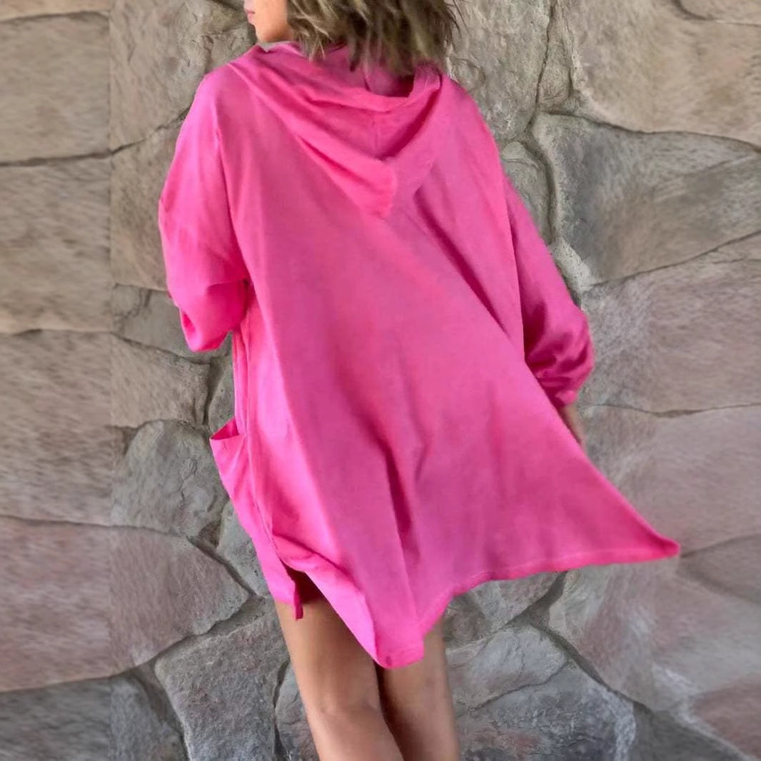 Damen lässige Zip-Hoodie-Jacke mit Taschen Sovae