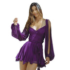 Damen luftiges Strandkleid mit langen, transparenten Ärmeln Sovae