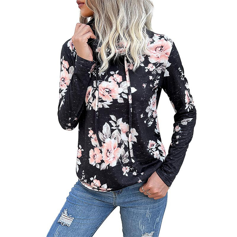 Damen gemütlicher Hoodie mit floralem Design und lässigem Schnitt Sovae