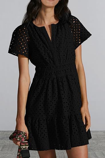 Damen Sommerliches Kurzkleid mit Stickerei Sovae