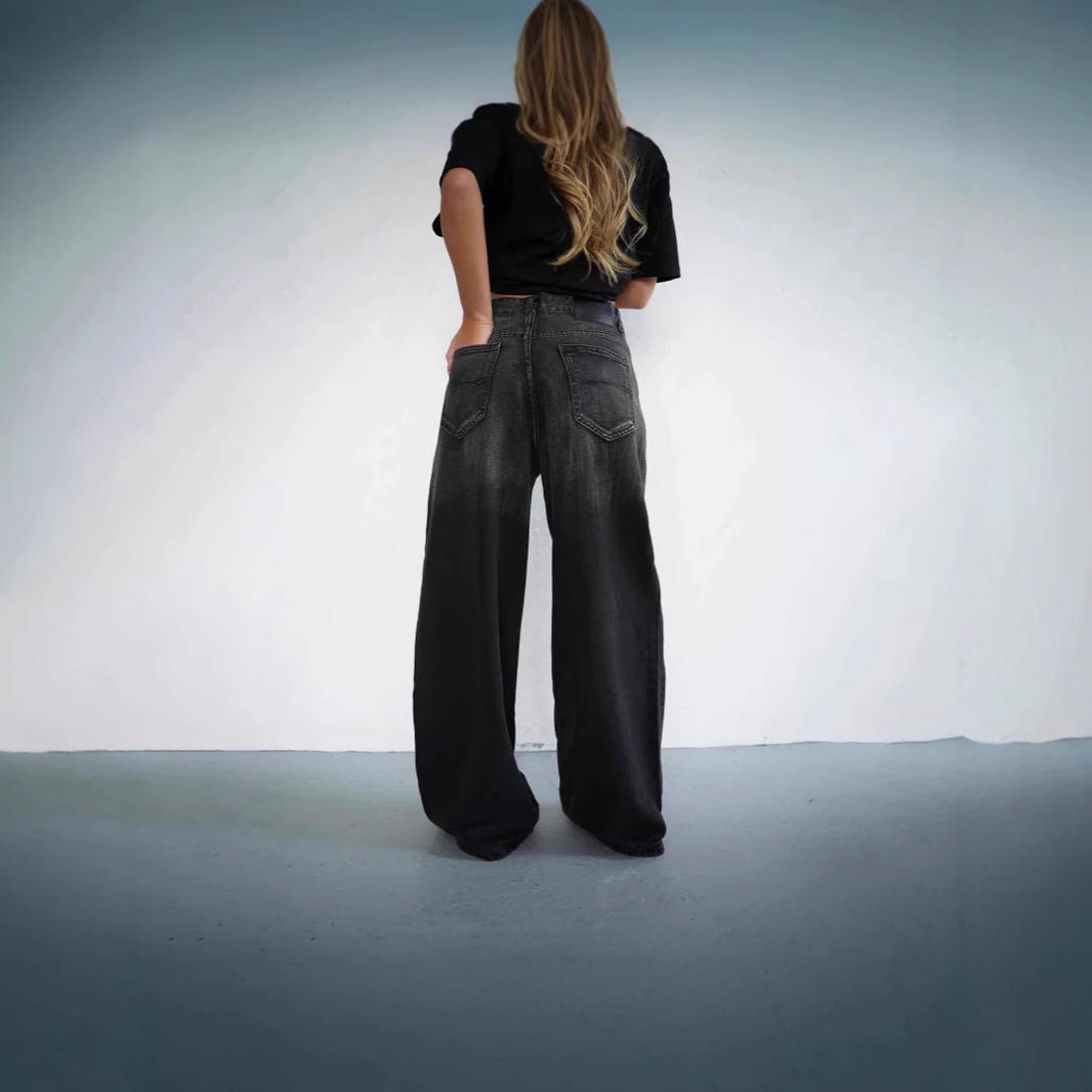 Damen Weit geschnittene Jeans mit strapazierfähigem Denim Sovae