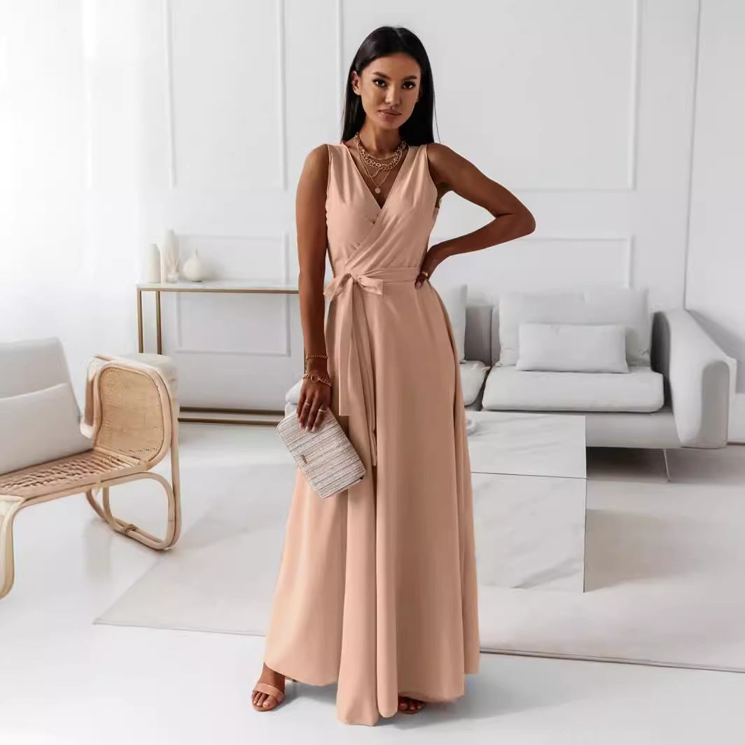 Damen Elegantes Wickel-Minikleid mit tiefem V-Ausschnitt und fließendem Stoff Sovae