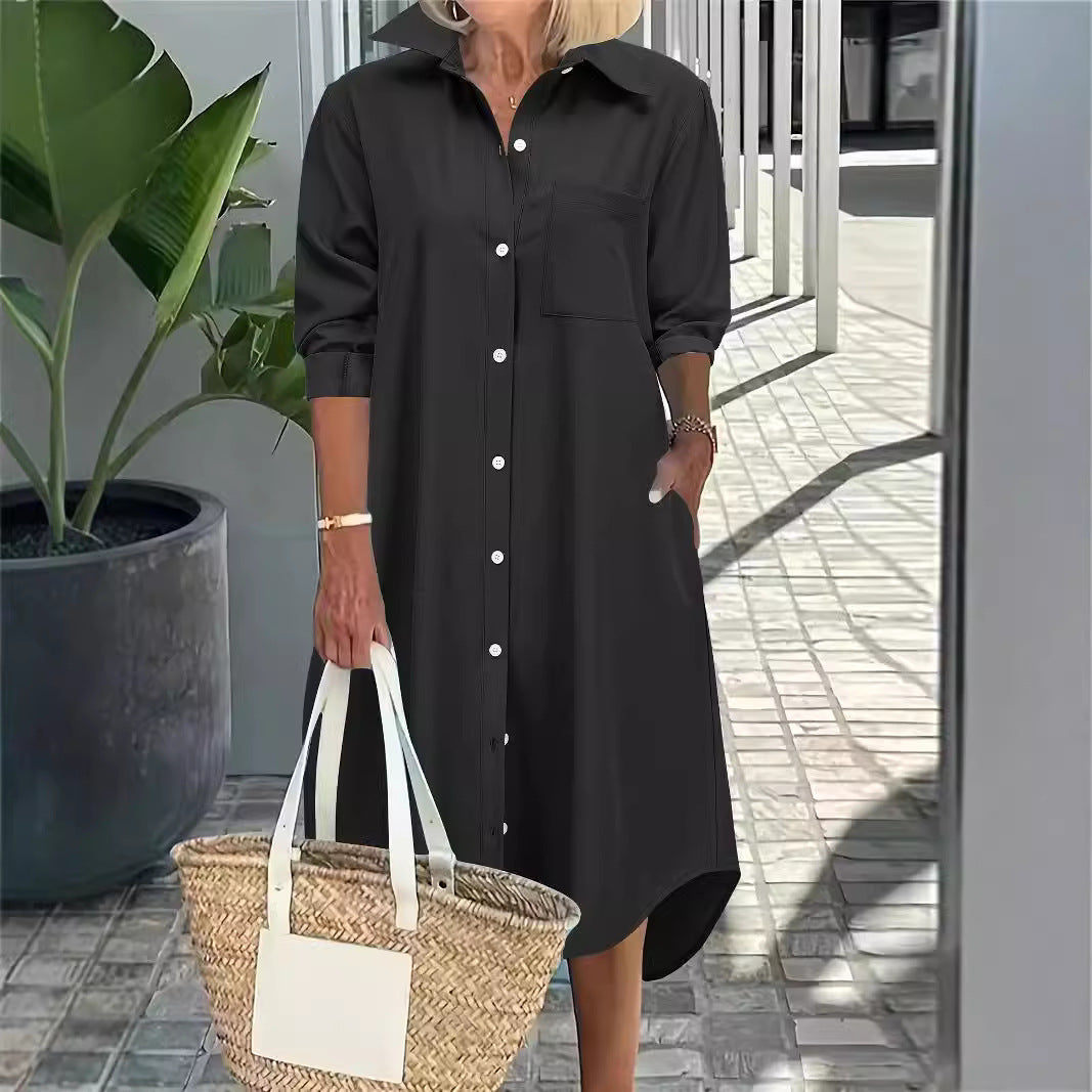 Damen Hemdblusenkleid Sovae