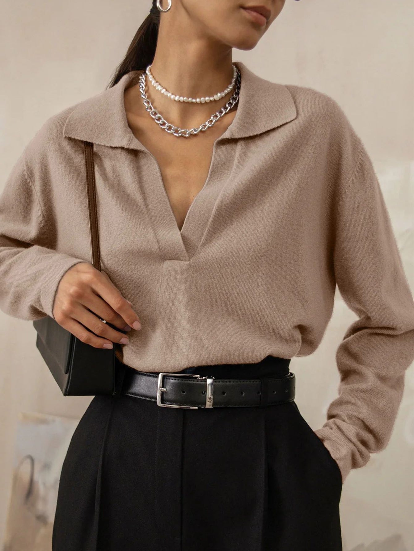 Damen lässiges Cashmere Pullover Sovae