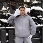 Damen Hochwertiger Fleece-Kapuzenjacke Sovae