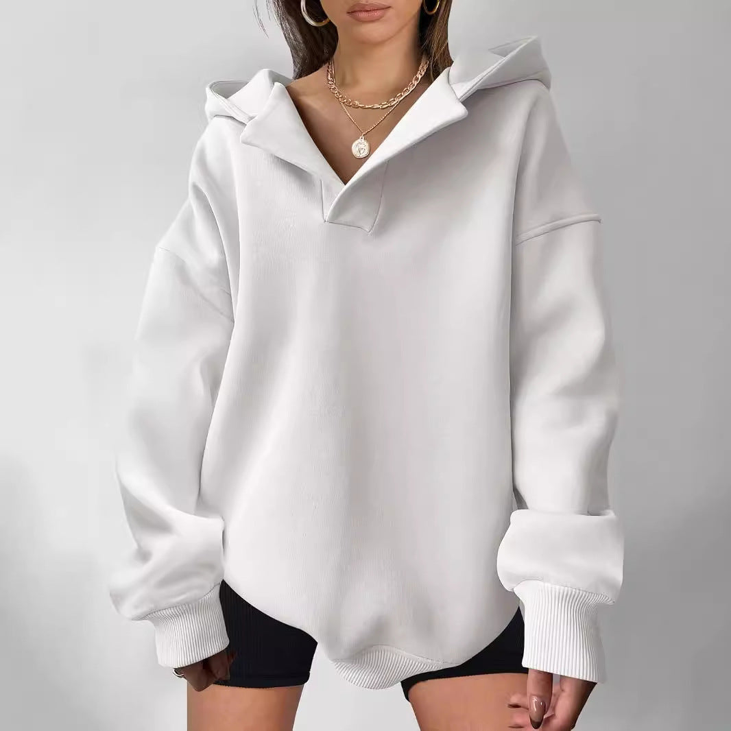 Damen lässiger Hoodie mit hohem Kragen und Oversized-Schnitt Sovae