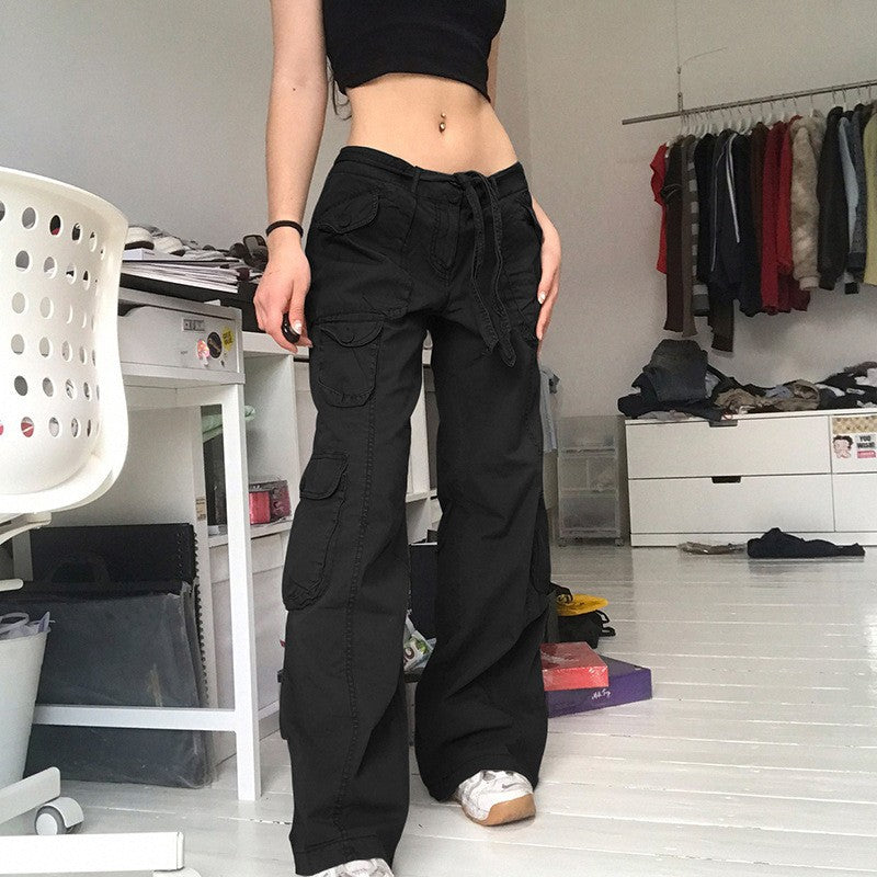Damen Cargo-Hose mit weitem Bein und praktischen Taschen Sovae