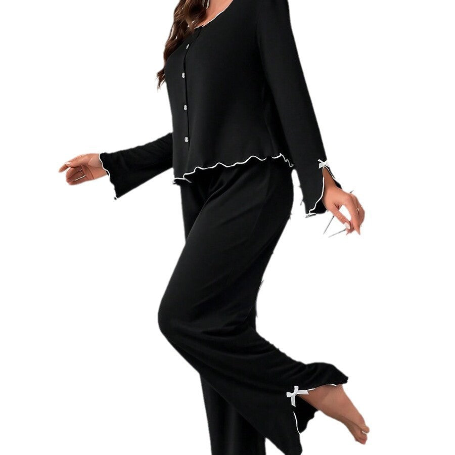 Damen Pyjama-Set mit charmanten Rüschendetails Sovae
