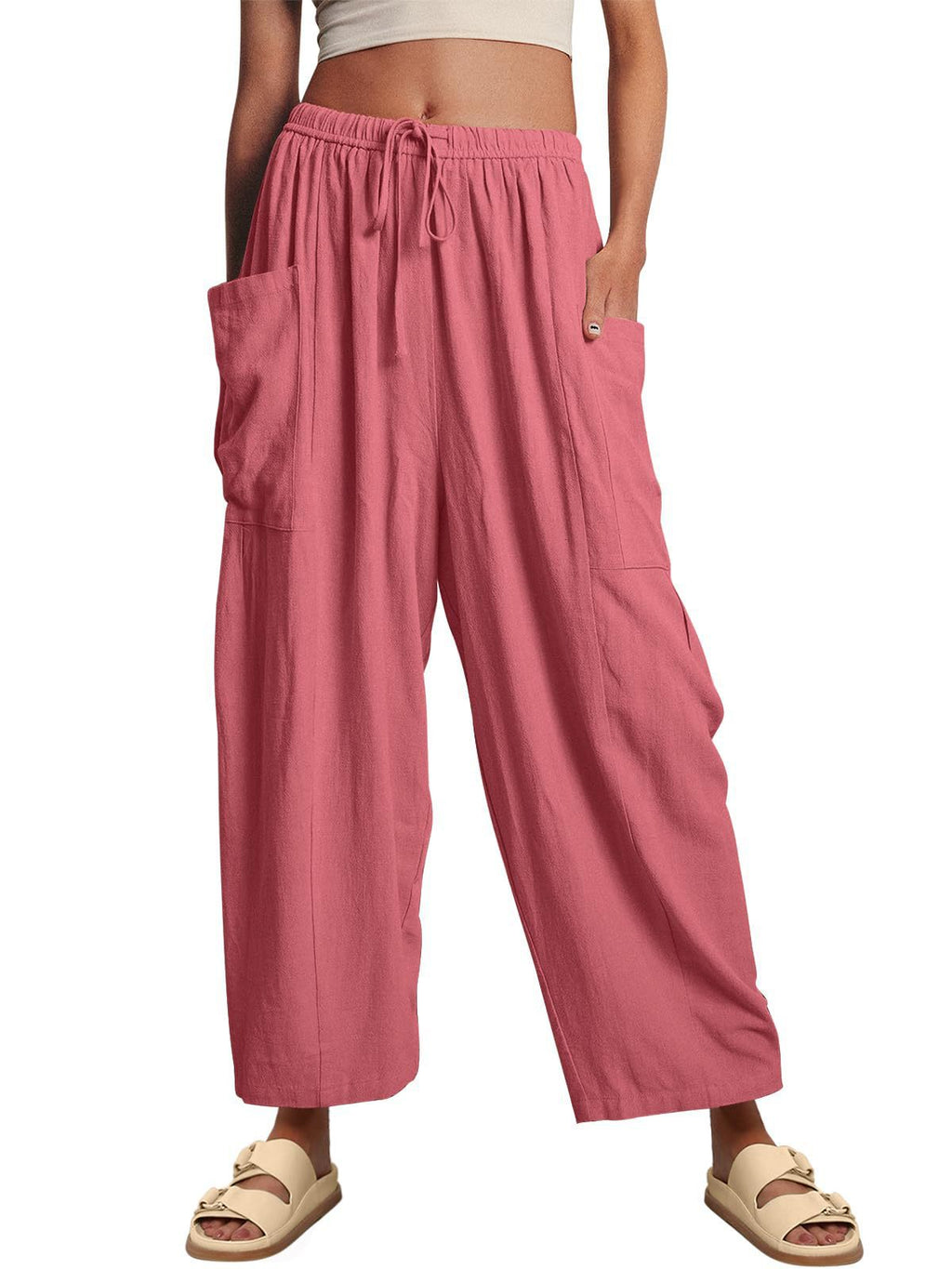 Damen weite Leinenhose Sovae