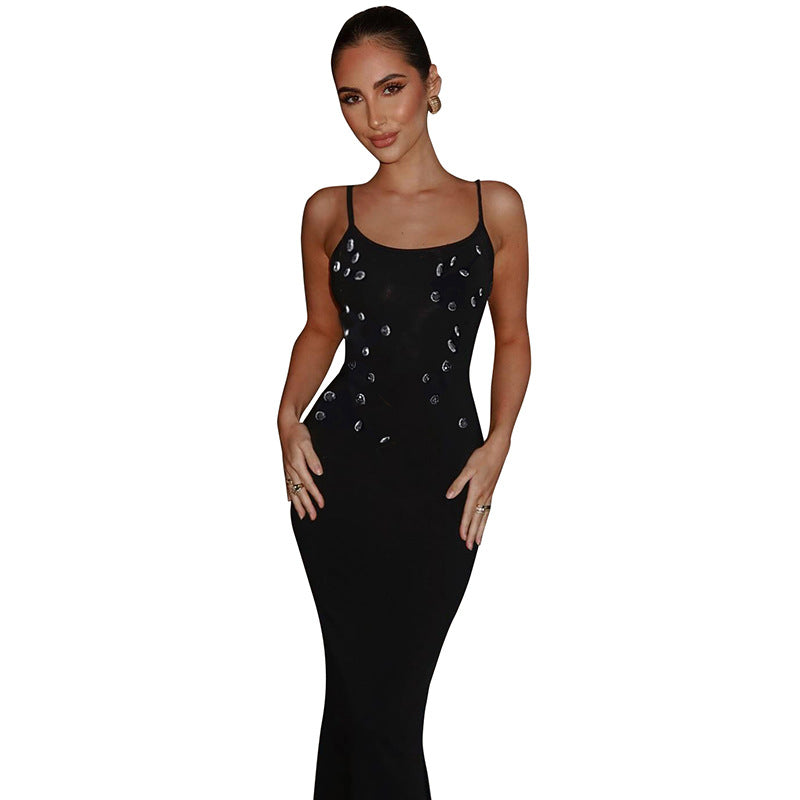 Damen Glamouröses Abendkleid mit funkelnden Applikationen Sovae