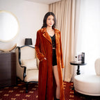 Damen elegantes Samtanzug-Set mit weitem Beinschnitt Sovae